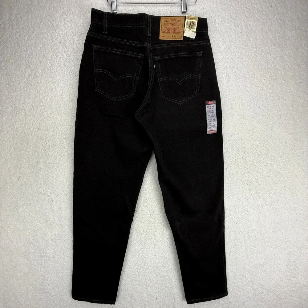 Vintage Levis 560 Loose Fit Tapered Leg Jeans Mens 32x32 Black USA NWT NOS